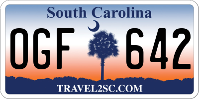 SC license plate OGF642