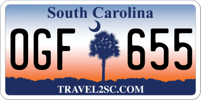 SC license plate OGF655