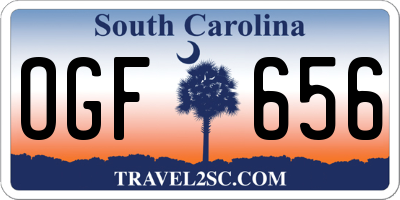 SC license plate OGF656