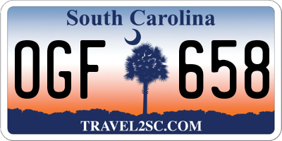 SC license plate OGF658
