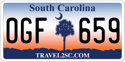 SC license plate OGF659