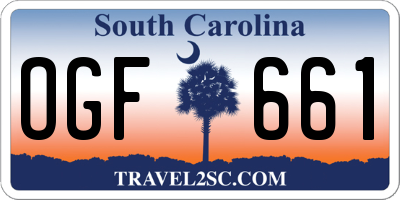 SC license plate OGF661