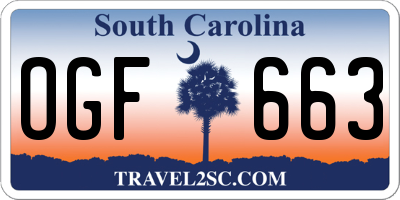 SC license plate OGF663