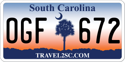 SC license plate OGF672