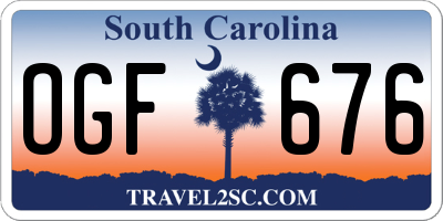 SC license plate OGF676