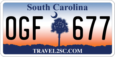 SC license plate OGF677