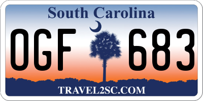 SC license plate OGF683