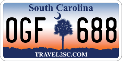 SC license plate OGF688