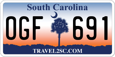 SC license plate OGF691