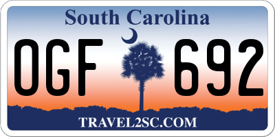SC license plate OGF692