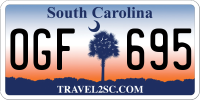 SC license plate OGF695
