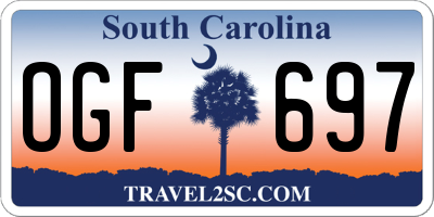 SC license plate OGF697