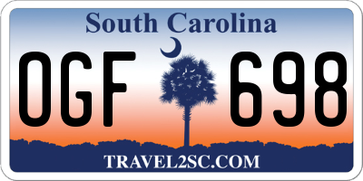 SC license plate OGF698