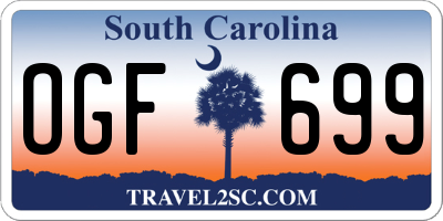 SC license plate OGF699