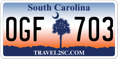 SC license plate OGF703