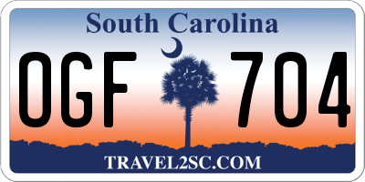 SC license plate OGF704