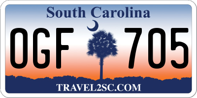 SC license plate OGF705