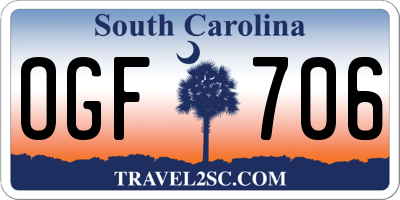 SC license plate OGF706