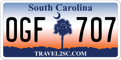 SC license plate OGF707