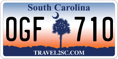 SC license plate OGF710