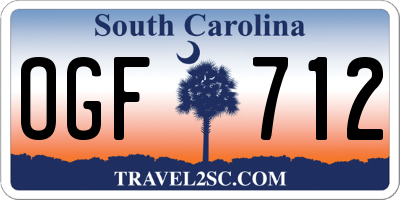 SC license plate OGF712