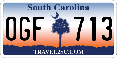 SC license plate OGF713