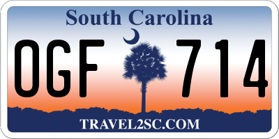 SC license plate OGF714