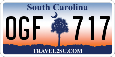 SC license plate OGF717