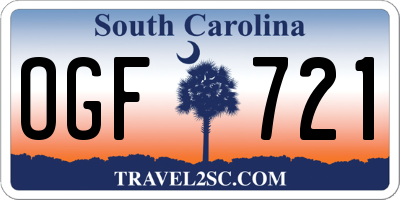 SC license plate OGF721
