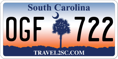 SC license plate OGF722