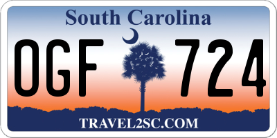 SC license plate OGF724
