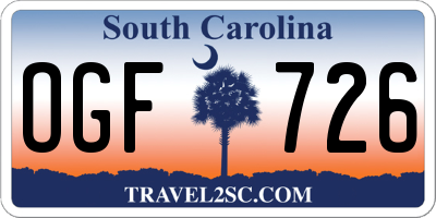 SC license plate OGF726