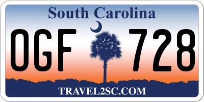 SC license plate OGF728