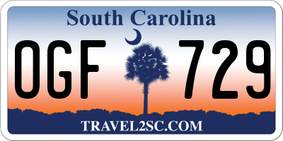 SC license plate OGF729