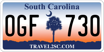 SC license plate OGF730