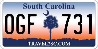 SC license plate OGF731