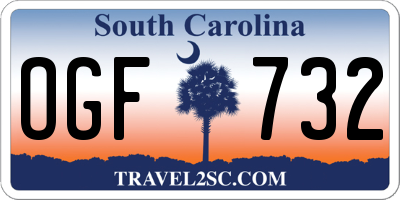 SC license plate OGF732