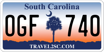 SC license plate OGF740