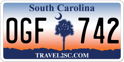 SC license plate OGF742