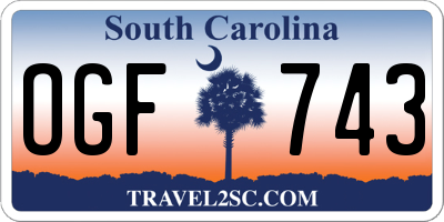 SC license plate OGF743