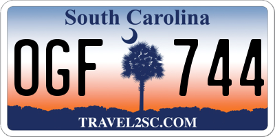 SC license plate OGF744