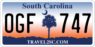 SC license plate OGF747