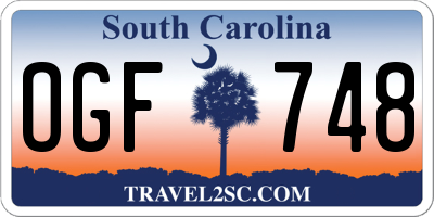 SC license plate OGF748