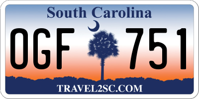 SC license plate OGF751