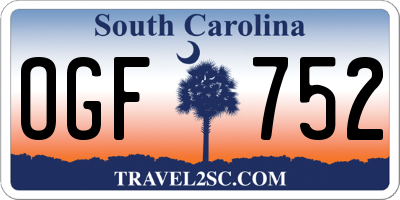 SC license plate OGF752