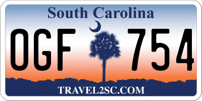 SC license plate OGF754