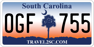 SC license plate OGF755