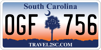 SC license plate OGF756