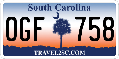 SC license plate OGF758