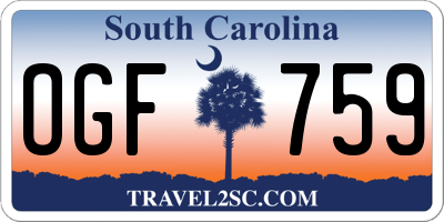SC license plate OGF759